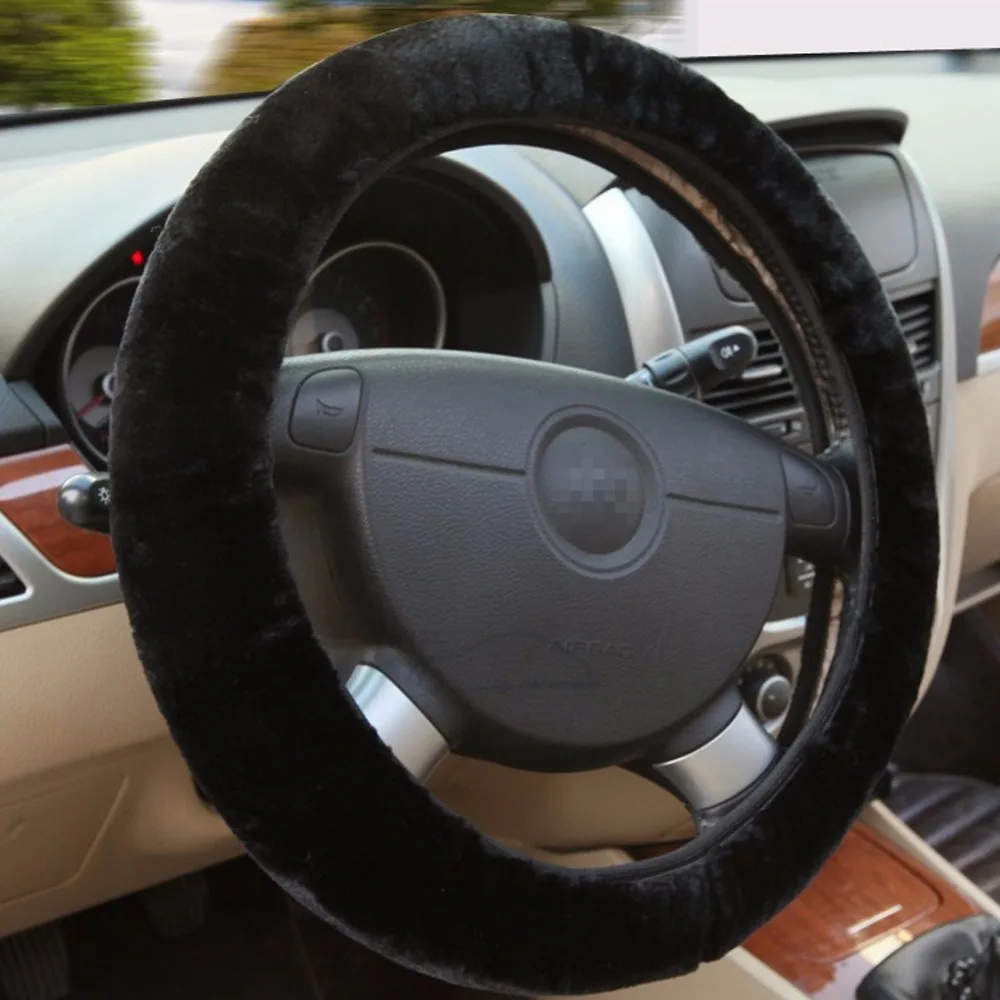 Winter Fur Steering Wheel Car Steering Wheel Cover Premium Soft Short