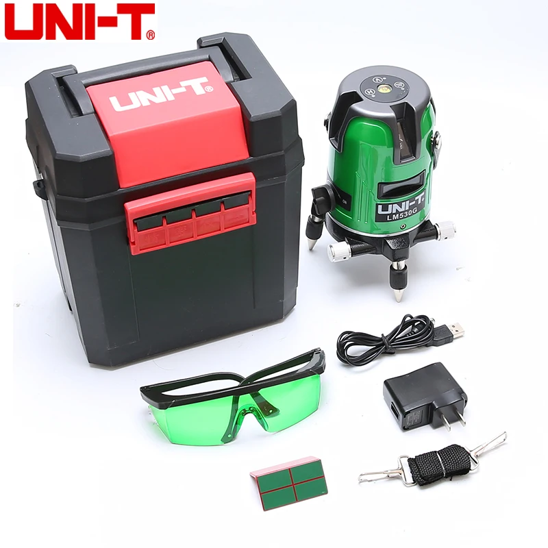 Зеленый лазерный уровень UNI T LM520G LM530G LM550G LM560G 532nm 2/3/5/12 линий 3 точки 360 градусов
