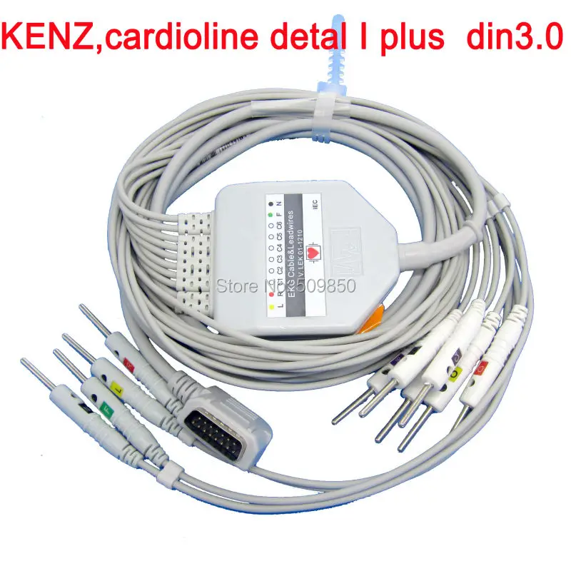 

Compatible KENZ cardioline detal I plus 10 lead ecg cable Din 3.0 on terminal