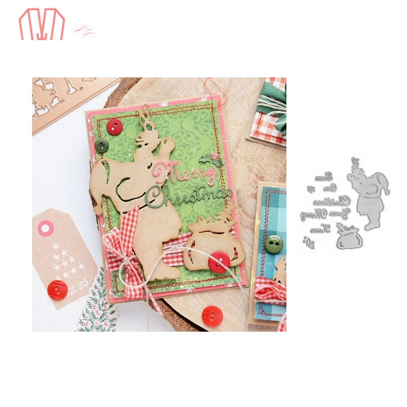 

Mai Santa Claus Gift bag Metal Cutting Dies Stencils for DIY Scrapbooking photo album Decorative Embossing DIY Paper Card