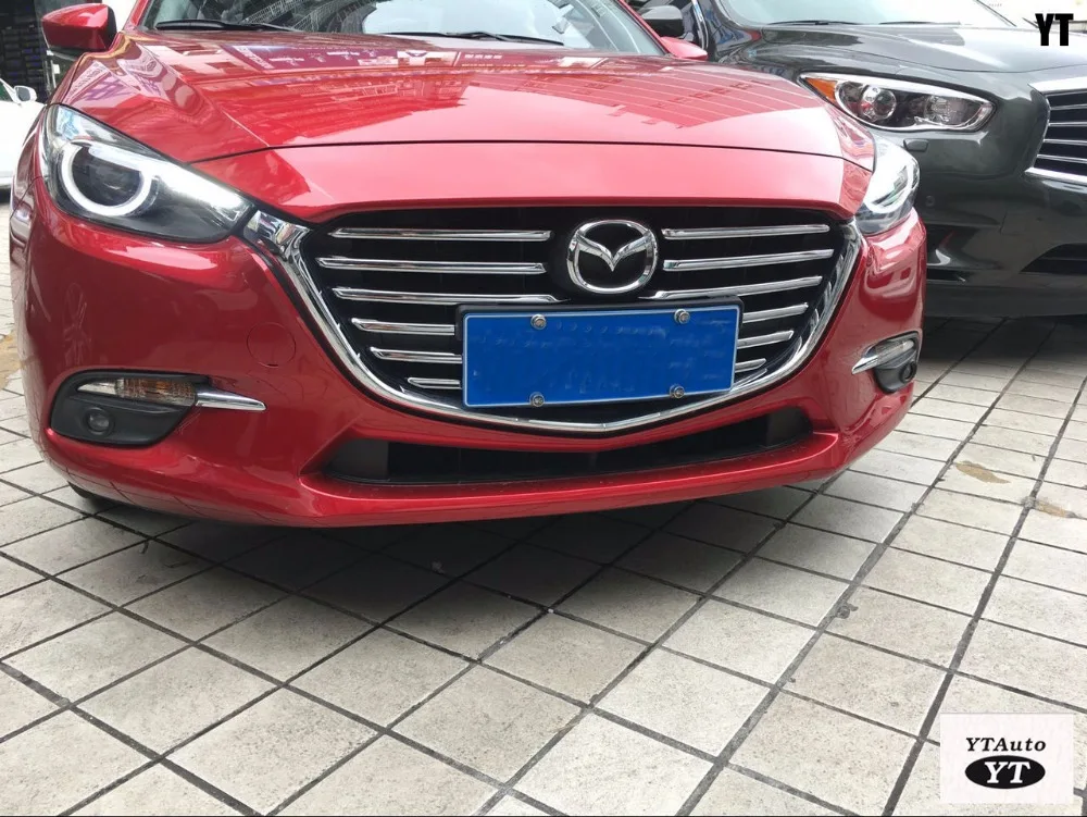 Передняя решетка Планки решетка крышка для Mazda 3, ABS хром, 12 шт./компл., авто аксессуары