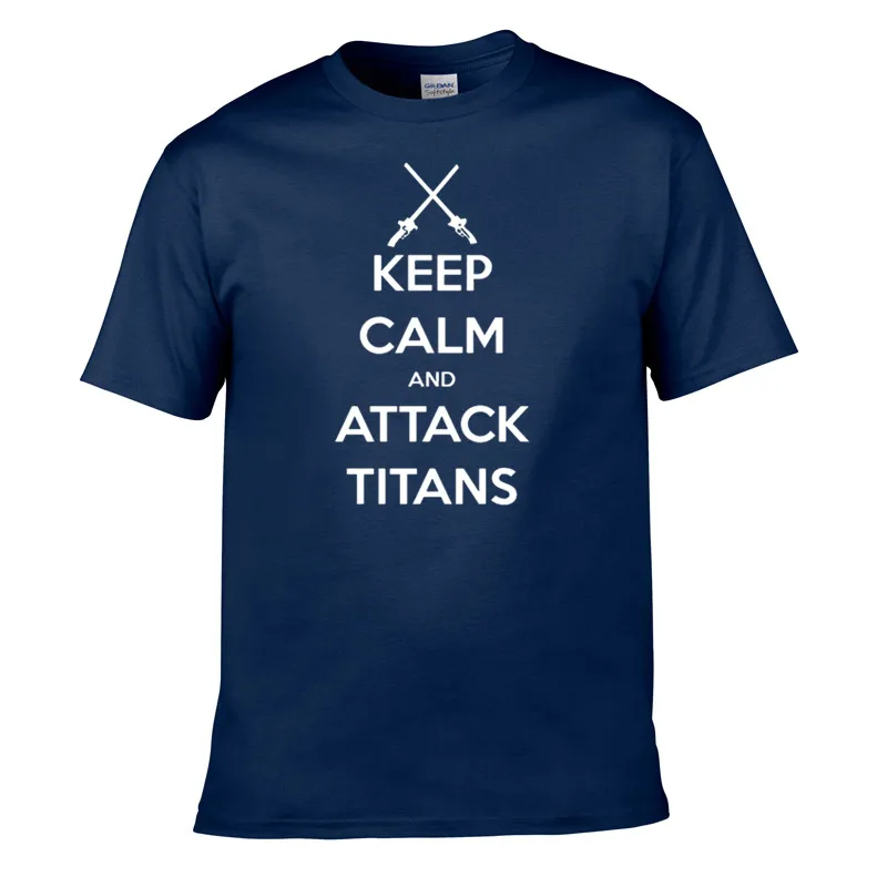 Новый дизайн моды Keep Calm and Атака Титанов взрослых Футболка с принтом летние шорты
