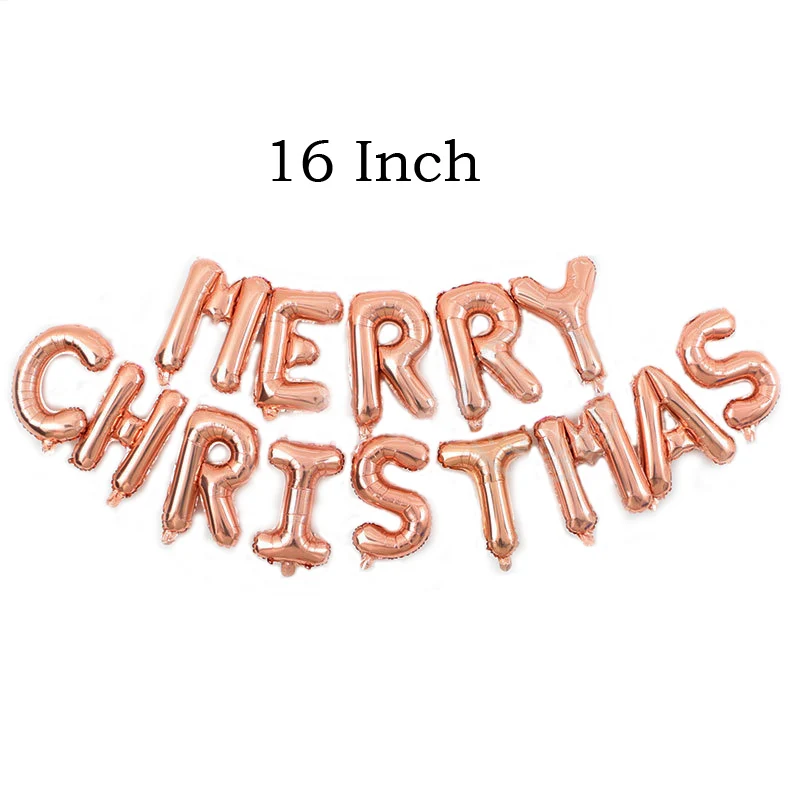 16Inch Gold Silver Merry Christmas Letters Foil Balloons Happy New Year Christmas Decorations DIY Xmas Party Supplies