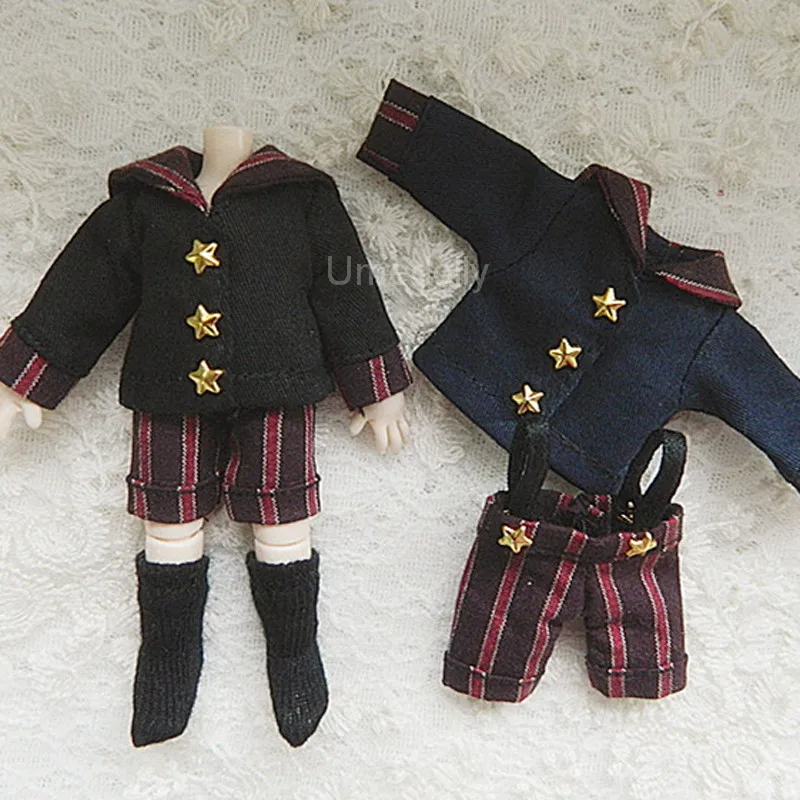 

1 Set Obitsu 11 Doll Clothes Student Uniform Suit for OB11, 1/12 BJD Doll Clothing Accessories