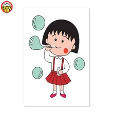 Chibi Maruko-chan красное платье на бретельках с пузырьками DIY цифровой рисовальный, чертежный