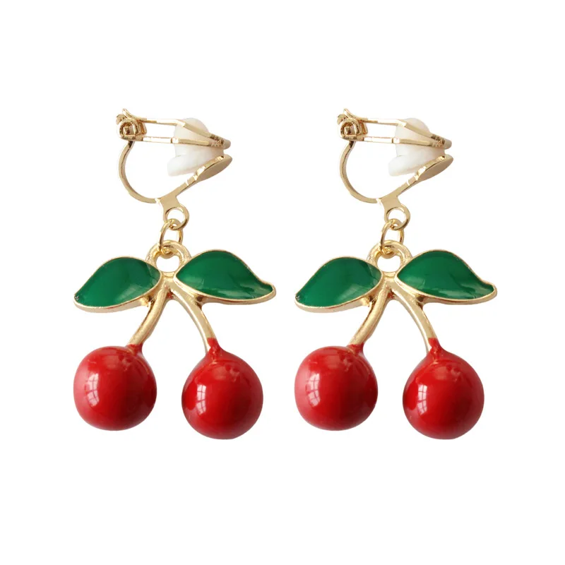 Buy Ribbon Bowknot Earring Jewelry Red Crystal Cherry