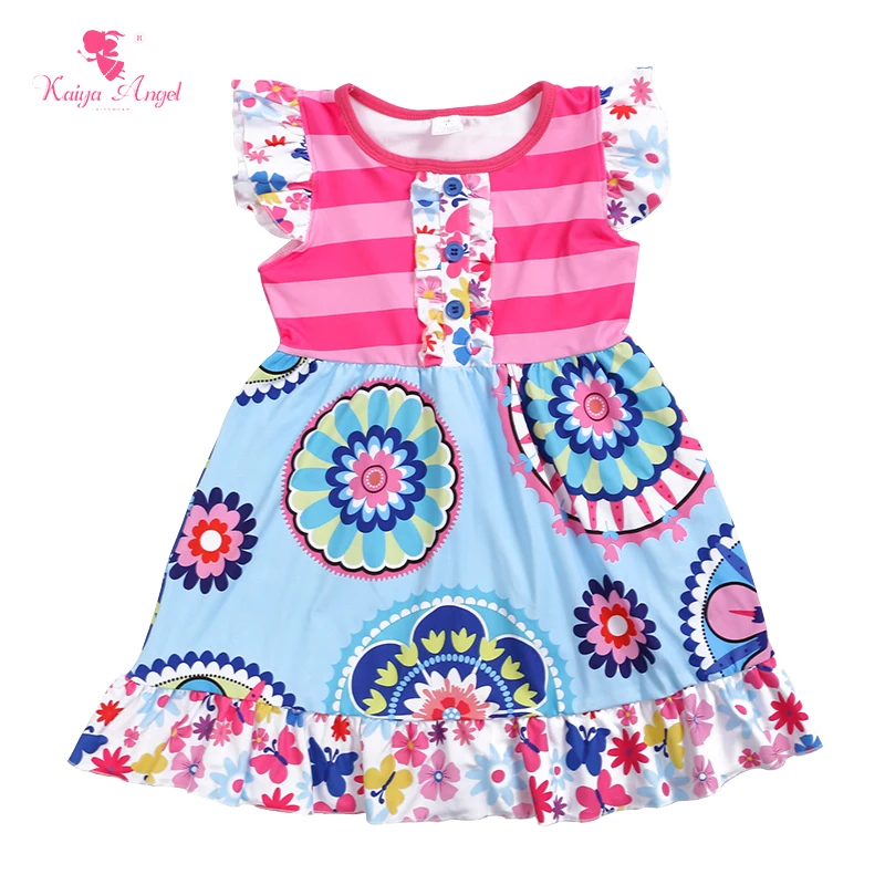 Летнее платье Kaiya Angel Princess Girl розово-красное с бабочками и цветами вечерние чная