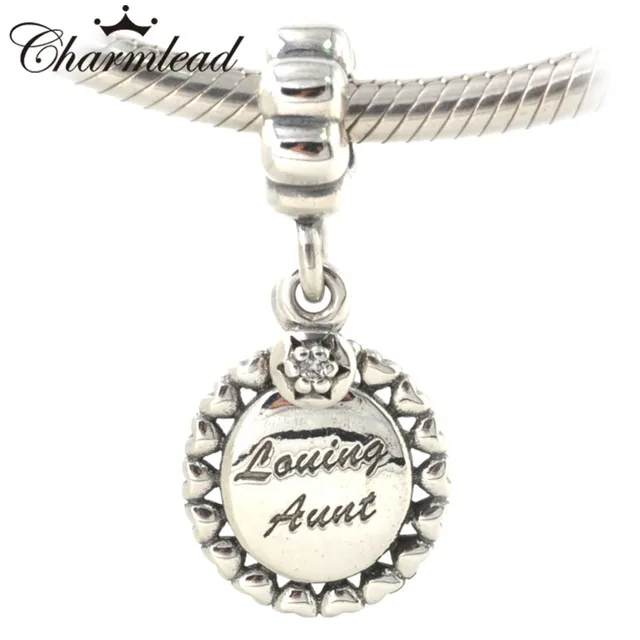 Fits Pandora Charms Bracelet Authentic 925 Sterling Silver Beads Fits Pandora Charms Bracelet Authentic 925 Sterling Silver Beads Loving Aunt Dangle Charm Pendant Diy Fashion