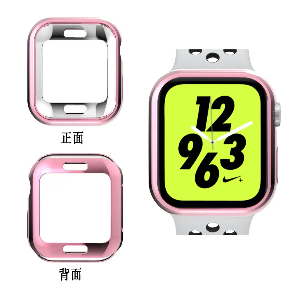 

Protective Cases Cover for Apple Watch 4 band 44mm 40mm Iwatch series 4 case Replacement TPU soft silicone black Protect shell