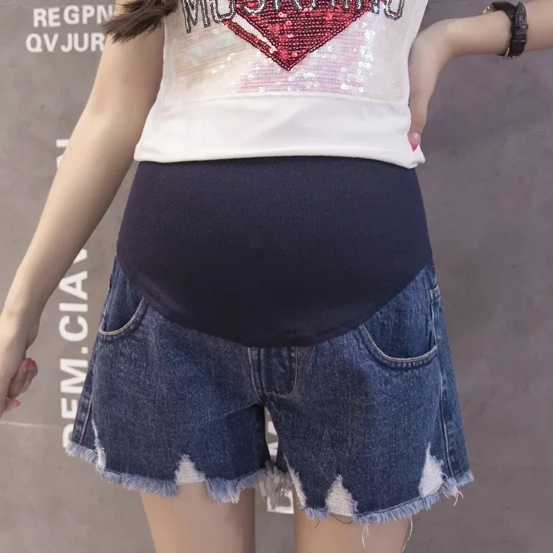 Женские джинсовые шорты с дырками для беременных|pants for pregnant|maternity summer pantspregnant care |
