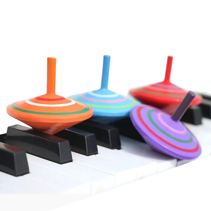 

Traditional Children's Spinning Top Toys with Wooden Colored Rotary Gyroscope Toys for Children