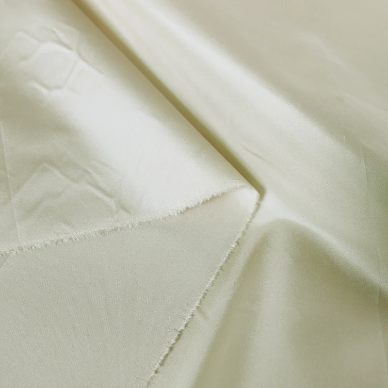 100cm*140cm Elegant beige silk taffeta fabric yarn dyed pure silk wedding evening gown material