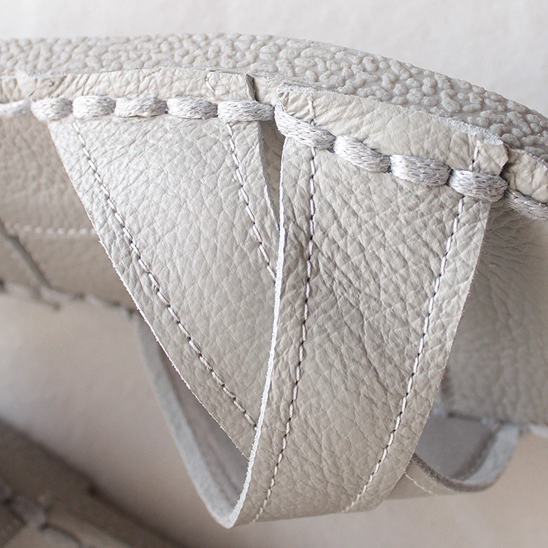 HUIFENGAZURRCS/босоножки из натуральной кожи белые туфли ручной работы художественная обувь на плоской подошве в стиле ретро mori girl модная повседневная обувь