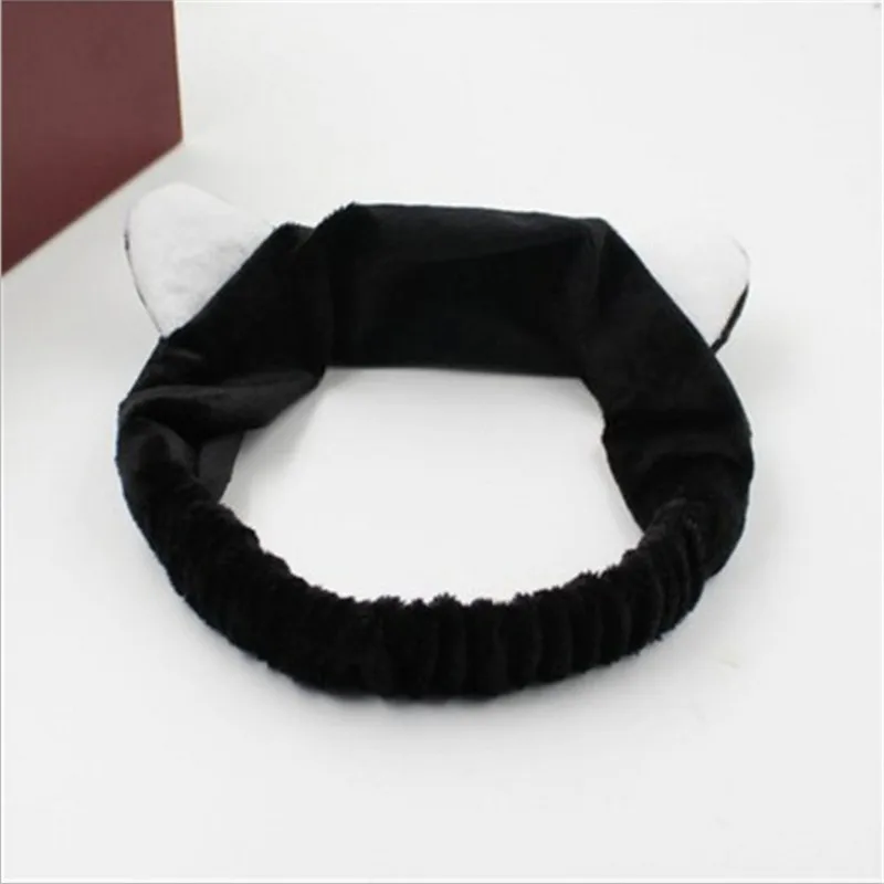 Black 1 шт. милые модные женские Девушки Мультяшные кошачьи уши Мягкий Хлопок повязка для волос вечерние головной убор для хеллоуина аксессуары для волос - Цвет: Black