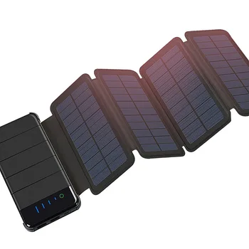 

Portable Outdoor Folding Foldable Waterproof Solar Panel Charger Mobile Power Bank for Cellphone Battery Dual USB Port 10000mAh