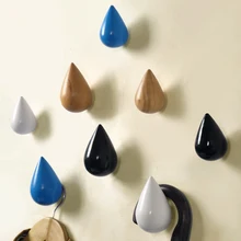 Creative wall hooks decorative wall hook Wooden decorative droplets drops wood coat hooks versatile glove wall