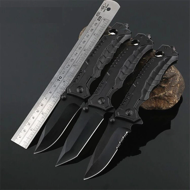 

Stainless Steel Assisted Opening Knife Clip Point Serrated Blade and Aluminum Handle for Outdoor Tactical Survival and Everyday