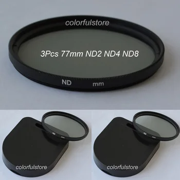 

77 77mm 3Pcs ND Filter Neutral Density ND2 ND4 ND8 ND 2 4 8 For Nikon D60 D70S D80 D90 D600 D610 D700 D700S D750 D800 D800E Lens