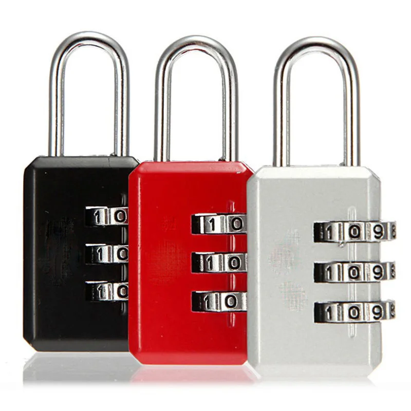 3 Digit Dial Combination Suitcase Luggage Metal Code Password Lock Padlock K88