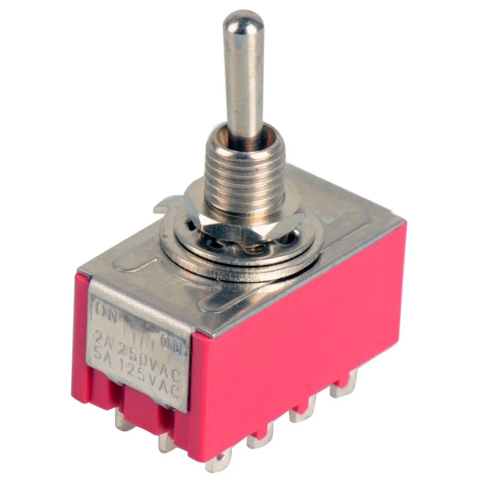 

1Piece 12 Pin Mini Toggle Switch 4PDT 2 Position ON-ON 2A 250V/5A 125VAC