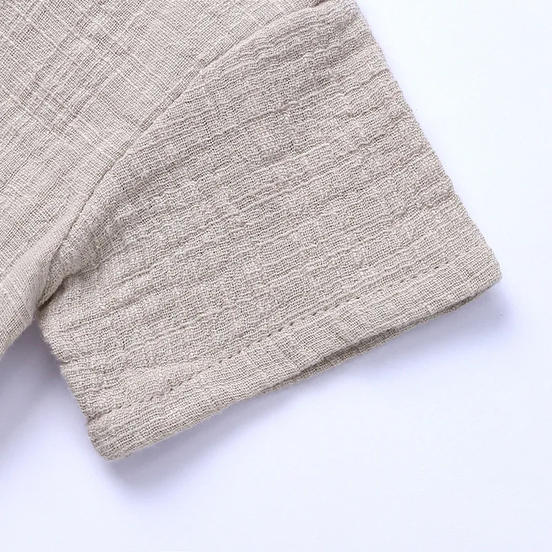 Summer Baby Boys Cotton Linen Clothing Set Soft Comfortable Toddler Girl Clothes Child Short Sleeve Tops Shorts 2 Pcs Kids Suit (16)