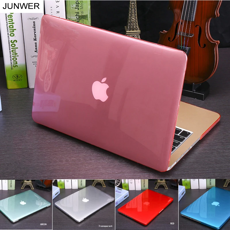 NEW Crystal Transparent case For Apple macbook Air Pro Retina 11 12 13 15 laptop bag for macbook Air 13 case cover Cutout Logo