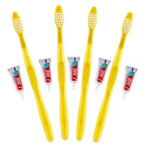 1/5/10/20 комплектов одноразовая зубная щетка для гостиницы с зубной пастой комплект удобный Пластик путешествия зубы чистыми инструмент Прямая