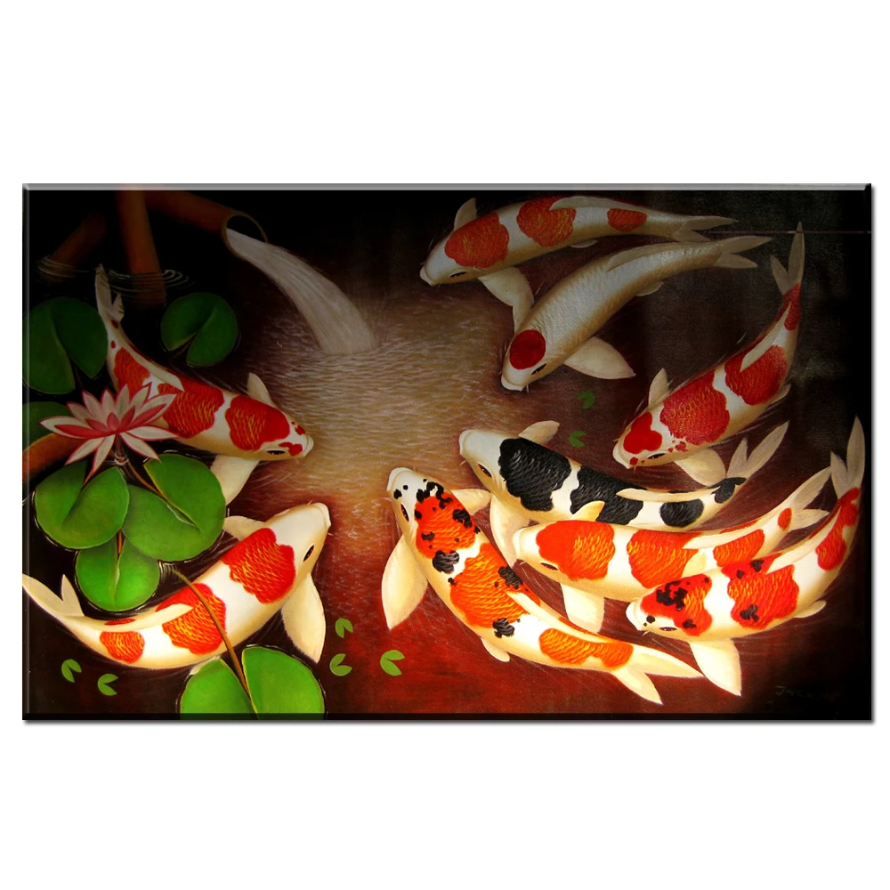 XX685 Koi Fish Wall Art китайская живопись Настенная живопись на холсте домашний декор Современная Настенная картина для гостиной