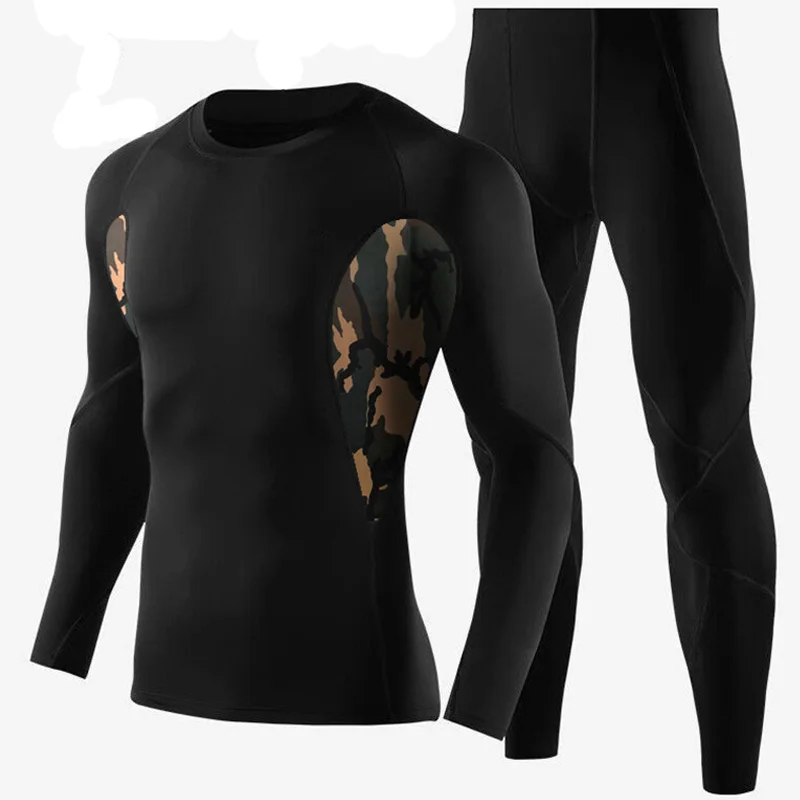 

New Camouflage Military T Shirt Bodybuilding Tights Fitness Men Quick Dry Camo Long Sleeve T Shirts Compression Shirt