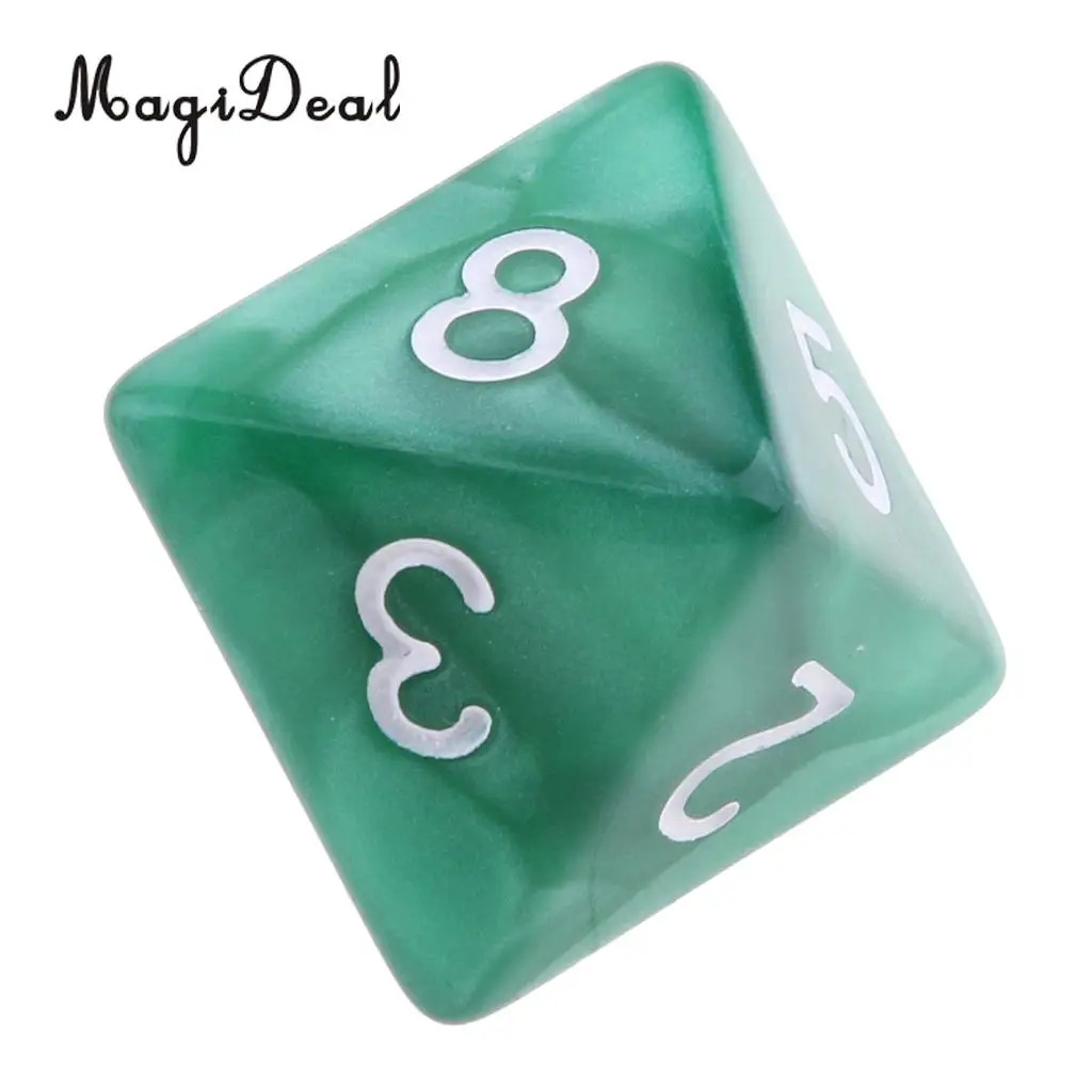 MagiDeal 10Pcs/Lot 8 Sided Acrylic Dice D8 Polyhedral Dice for Party Table Games Dungeons Dragons MTG RPG.Education School Apply