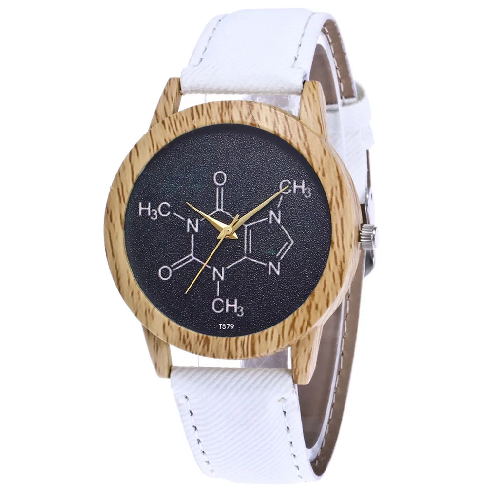 Топ бренд моды химия кофеин часы молекула уникальные женские наручные часы кожаные кварцевые часы Relogio Feminino 999
