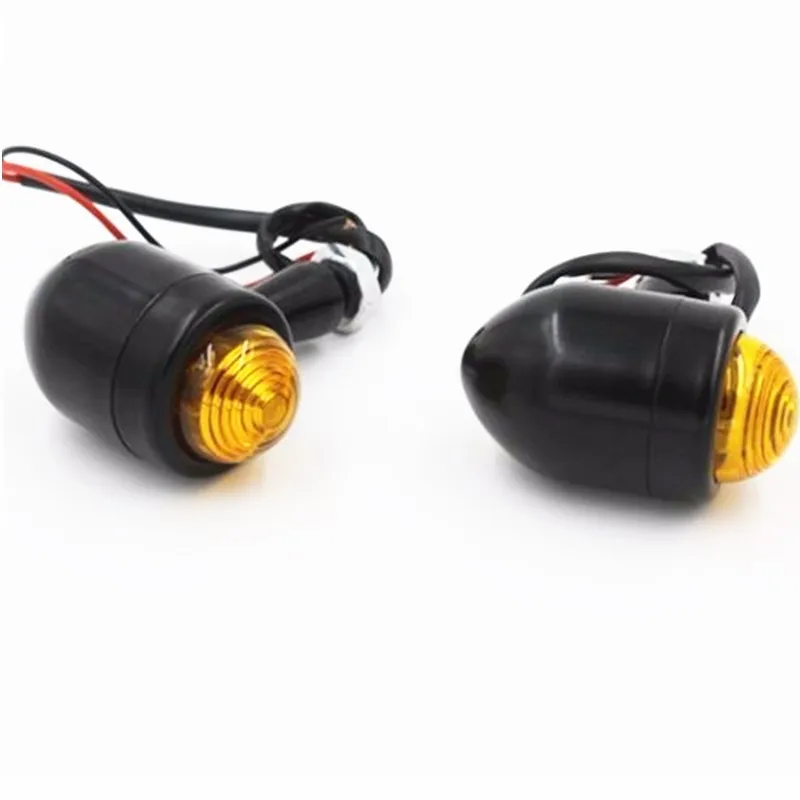 

Pair Motorcycle Accessories Mini Bullet Amber Turn Signal Light Indicator For Yamaha Cruiser Bobber Chopper Kawasaki Touring Atv