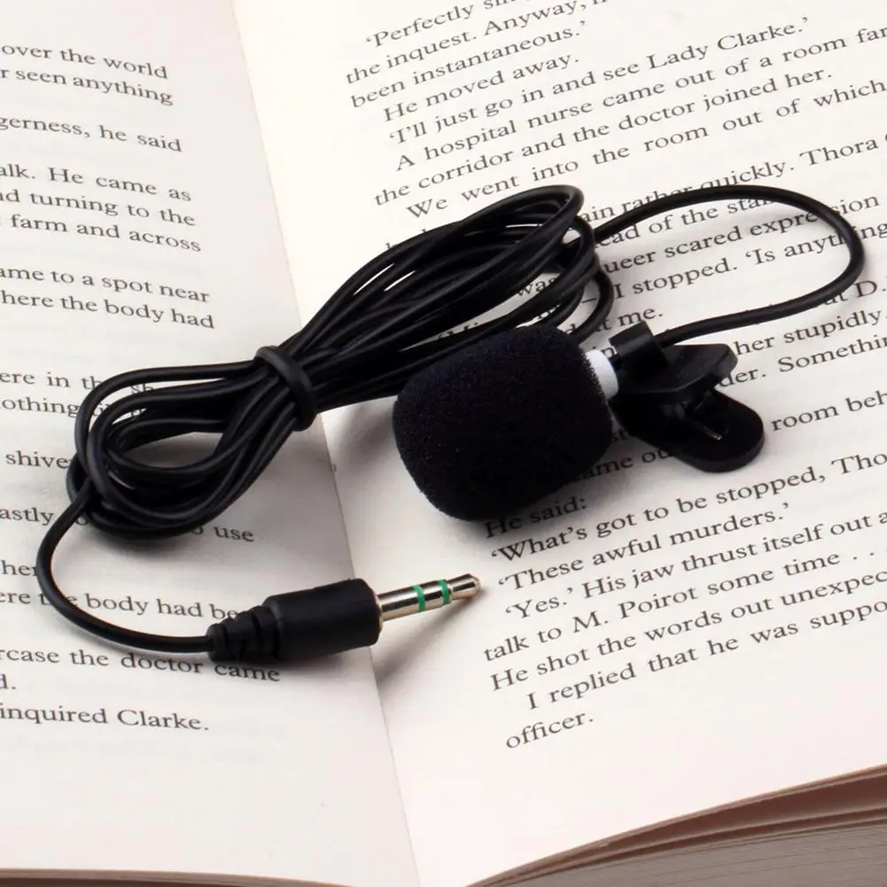 Portable Mini 3.5mm Tie Lapel Lavalier Clip Microphone for Lectures