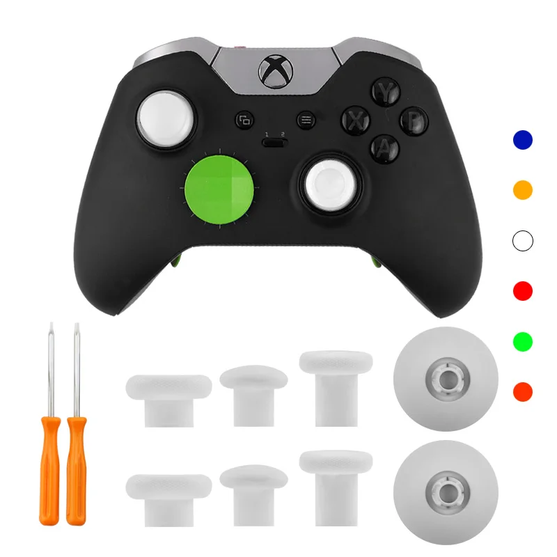 Данные лягушка для xbox One Элитная Кнопка контроллера металлическая Замена Сменные джойстики джойстик колпачки для xbox One кнопка контроллера - Цвет: Белый