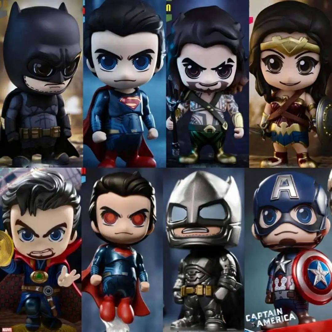 

Star Wars Marvel Avengers DC Justice League Super Hero Characters Cute Kawaii Style Action Figure Model Toys 10cm