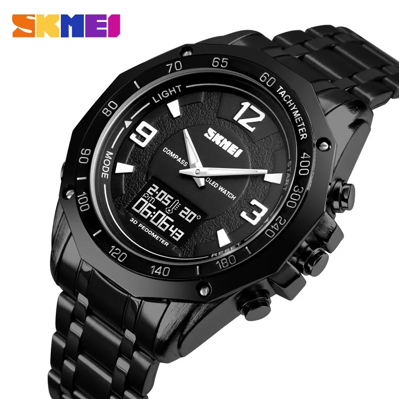 

SKMEI Brand Men Sport Digital Watch Pedometer Calorie Quartz Men's Watch Compass Stop Watch Alarm Countdown Waterproof relogio