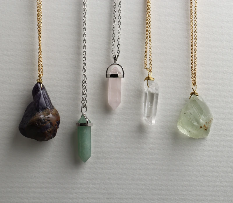 Amethyst Necklace Healing Stone Chakra Pendant Necklace Crystal Quartz Pendant Necklace