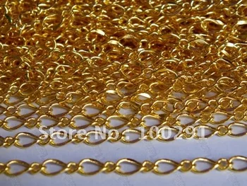 

Free ship! 50meter 5mm diameter Gold plated jewelry link chain handmake diy findings