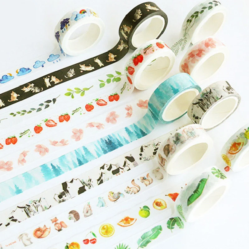 

15mm*7m Kawaii Cute Cat Leaf Strawberry Washi Tape DIY Scrapbooking Masking Tape School Supplies Bullet Journal Papeleria sl1125