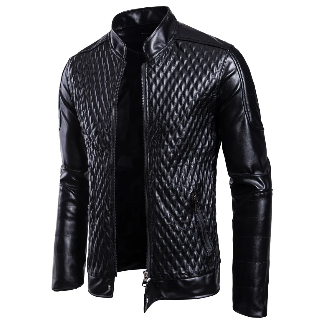 New Men/'s Genuine Lambskin Leather Jacket Black Slim fit Biker Motorcycle jacket
