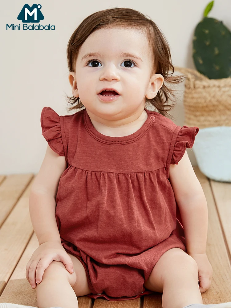 Мини боди для девочек balabababy коллекция 2019 года новое летнее однотонное с коротким