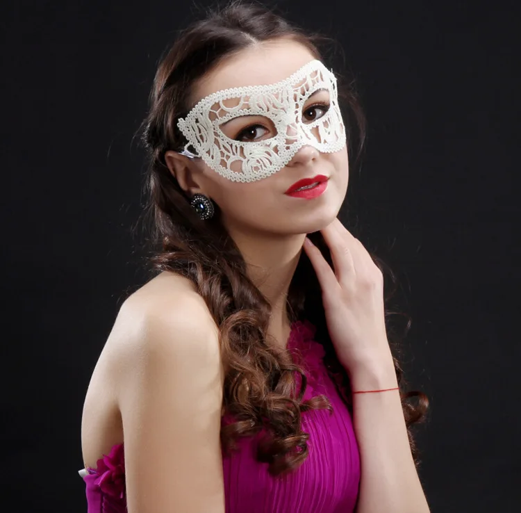 Белые сексуальные кружевные вечерние маски для карнавала, Хэллоуина, маскарада, Вечерние Маски, Вечерние Маски, выдалбливают#30