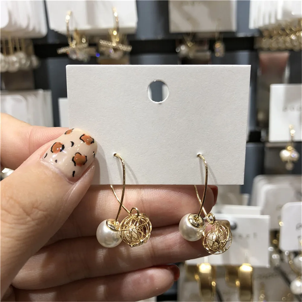 

Simple Design Alloy Pearl Ball Drop Earrings For Women Cute Round Zironia Dangle Earring Boucle D'oreille Femme Jewelry A300