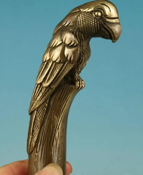 

WBY 922+++Gothic Old Brass Handmade Parrot Statue Cane Walking Stick Head Umberlla Handle