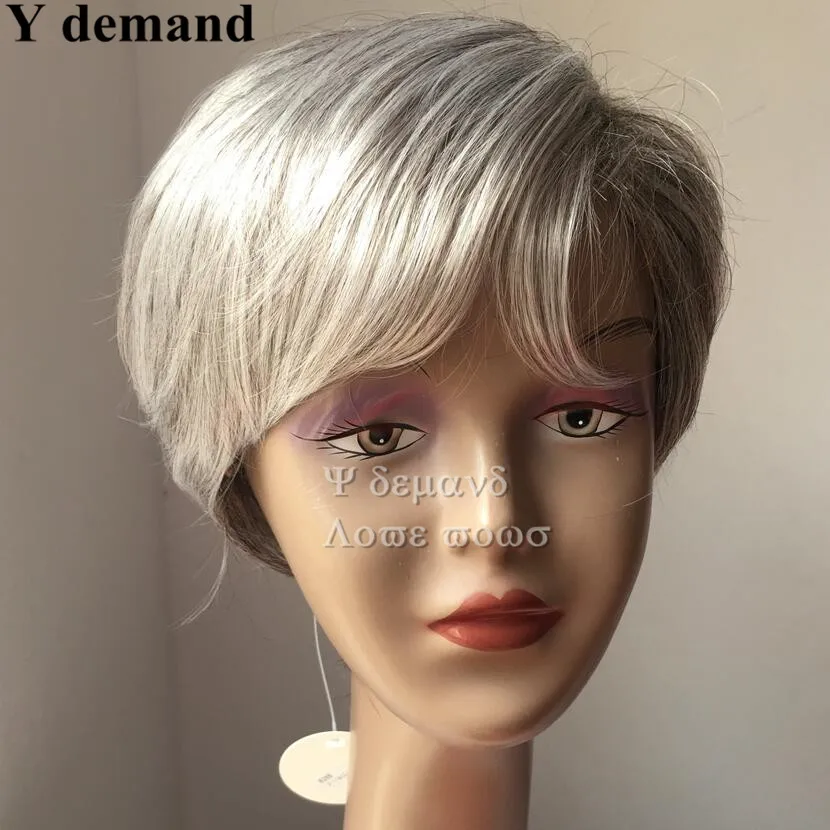 Cortes De Pelo Corto Gris Blanco Color De La Mezcla