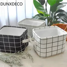 DUNXDECO для дома и офиса хранения стол Органайзер держатель коробка нордический белый черный серый проверить Многофункциональный контейнер современные украшения