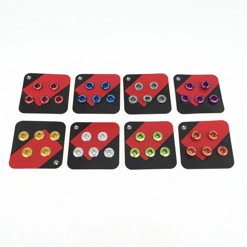 Fouriers 5pcs Alloy Bike Chainring Bolt Screws Nuts Single or Double 5mm 7mm For MTB Road Bicycle Parts | Спорт и развлечения