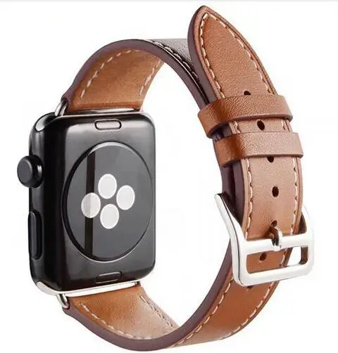 Ремешок из натуральной кожи петлевой для часов Apple Watch Band одинарный Тур rallye для iWatch ремешок 38 мм 42 мм 40 мм 44 мм серия 4 3 2 1 серия 5 - Цвет ремешка: Коричневый