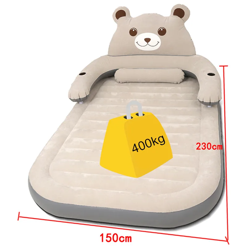 Details about   150CM*230CM*23CM Folding Cartoon Bed Inflatable Soft Bed With Backrest Mattresse 