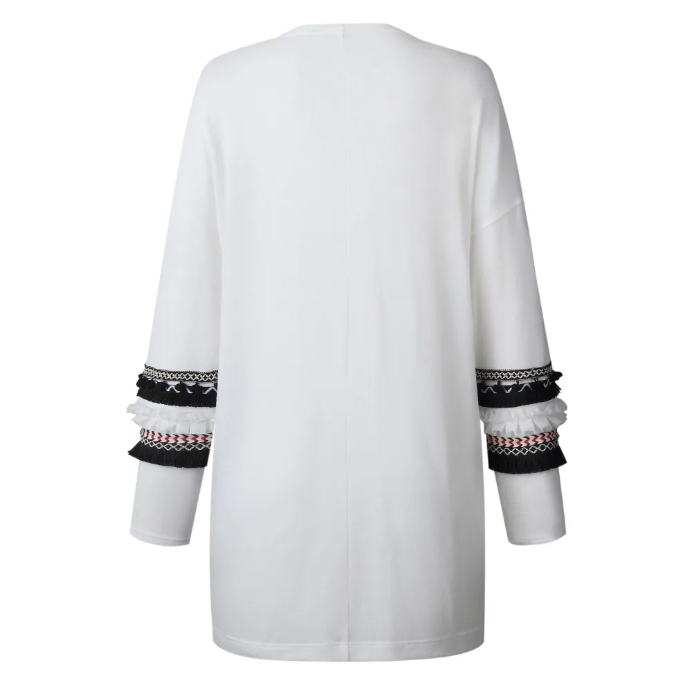 Осенне-зимний модный длинный кардиган в стиле пэчворк, Женский вязаный свитер с длинными рукавами и карманами для женщин